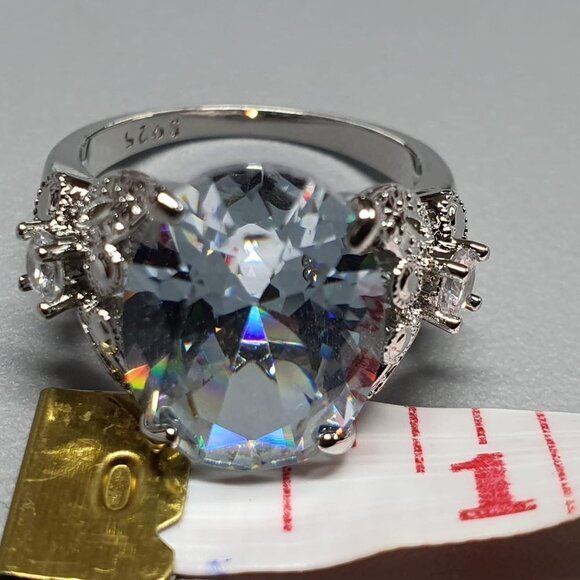 😍Oval Zircon Diamond Vintage Silver Beautiful Ring for Women, L239 - Picture 6 of 8